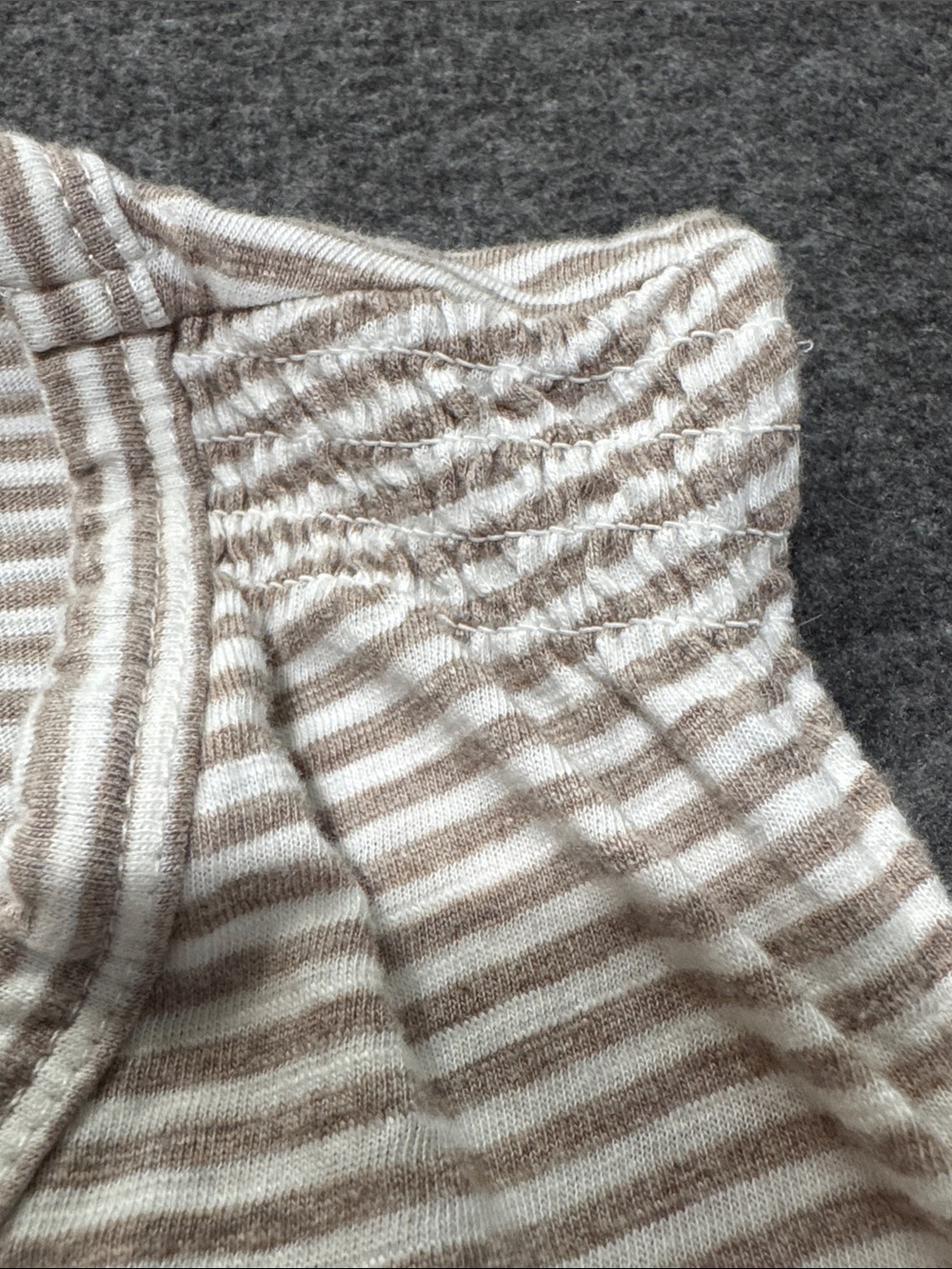 Women’s V-Neck Striped Tank Top - Gray & White - Picture 3 of 4
